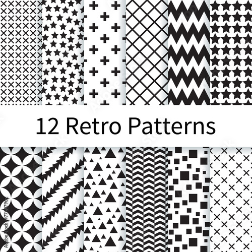 Retro seamless patterns