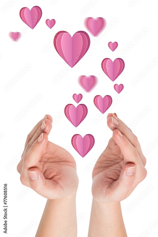 Composite image of hands presenting Composite image of hands presenting