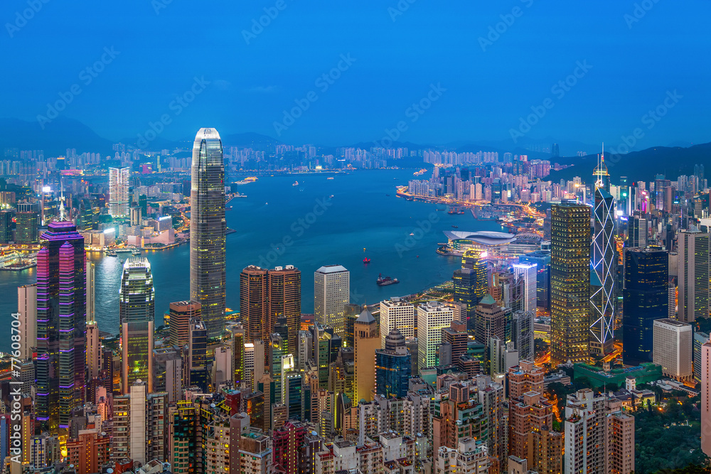 Modern city, Hong Kong, China.