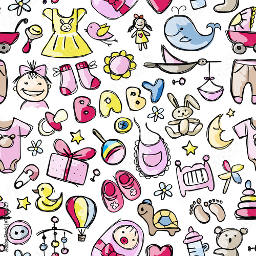 Toys for baby boy, seamless pattern for your design