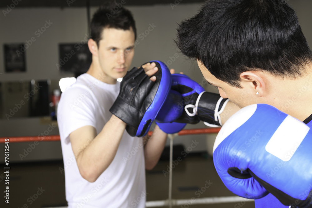 A young boxer who training for his fight A young boxer who training for his fight