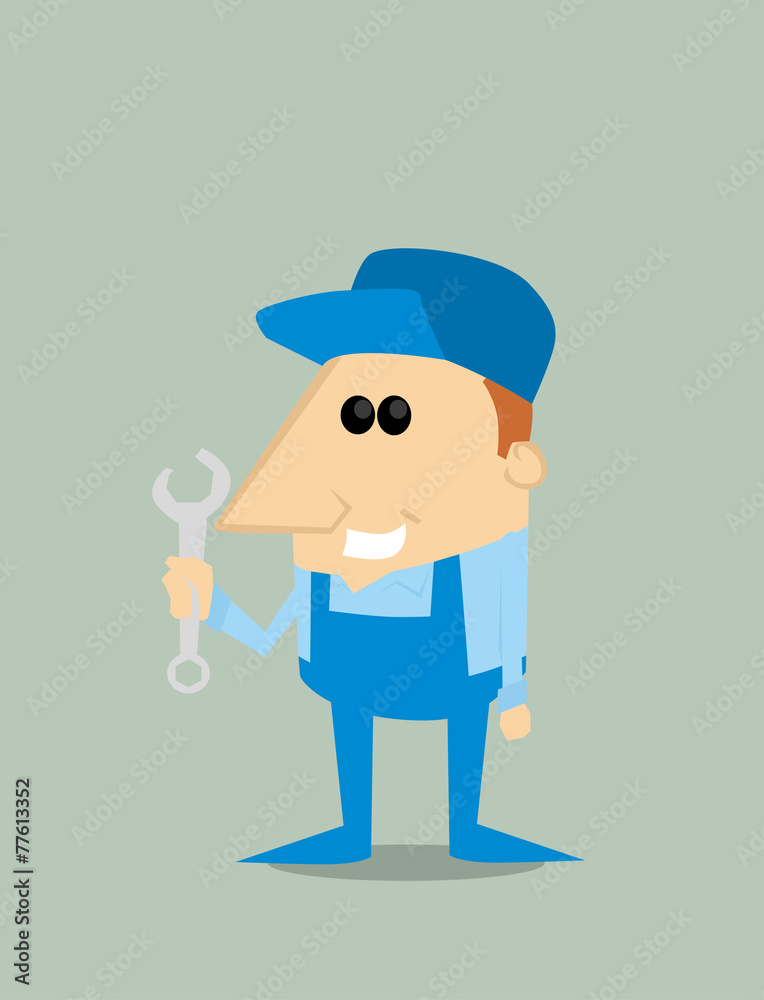 Cartoon mechanic Cartoon mechanic