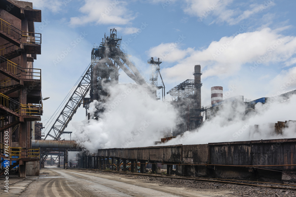 Fototapeta premium Iron and steel industry landscape