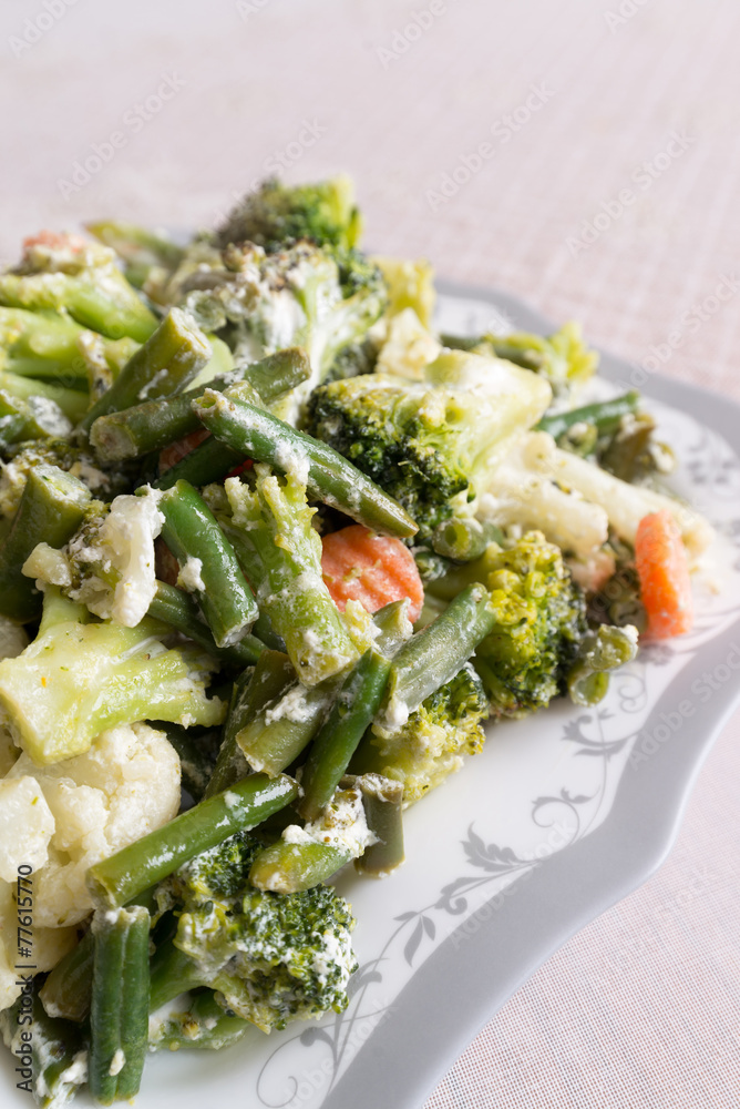 steamed vegetables with sour cream steamed vegetables with sour cream