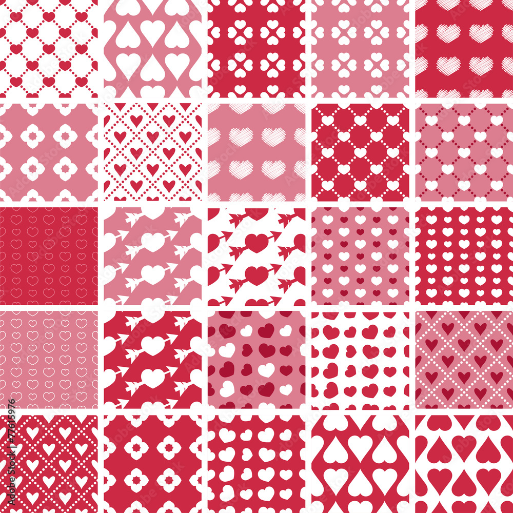 Set of Valentine's Day Seamless Patterns
