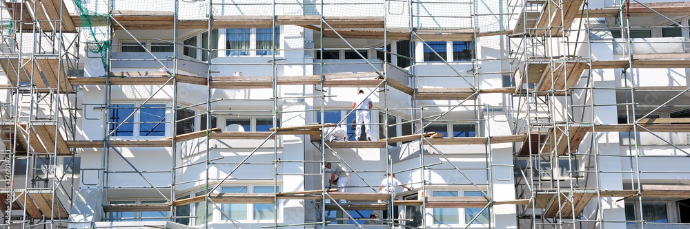 fassade, wohnbau, maler