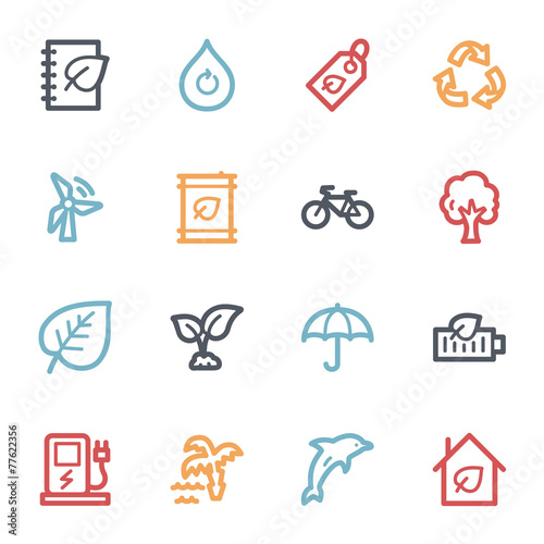 Green ecology web icons set