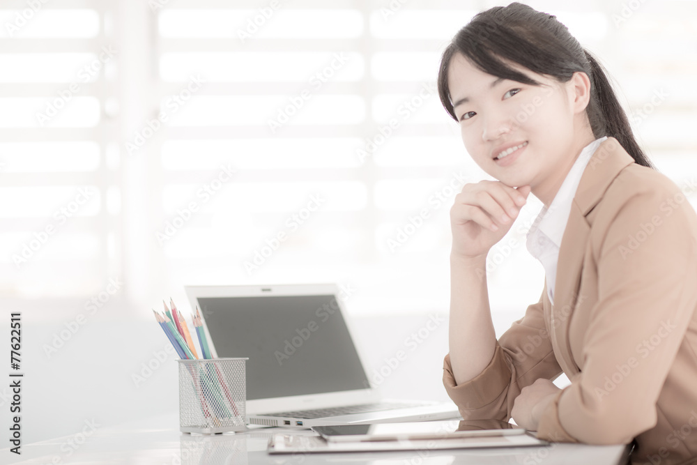 young asian businesswoman working in office young asian businesswoman working in office