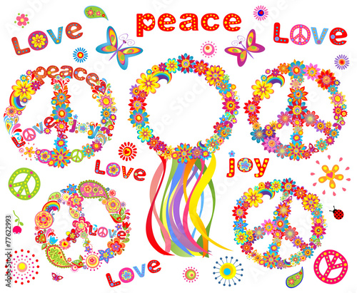 Hippie flowers wreath