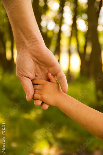 parent holds the hand of a small child © Kostia