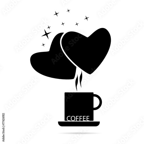 coffee cup with heart vector