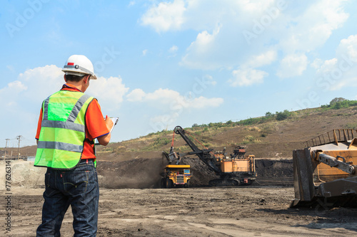 Worker in lignite mine