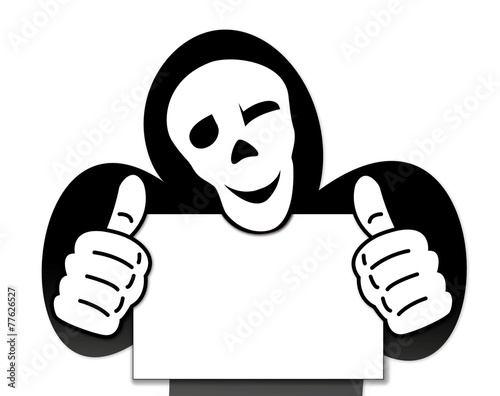 Sensenmann mit Schild