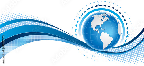 Blue globe banner