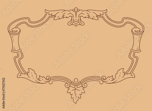 Vector outline frame, elegant vignette