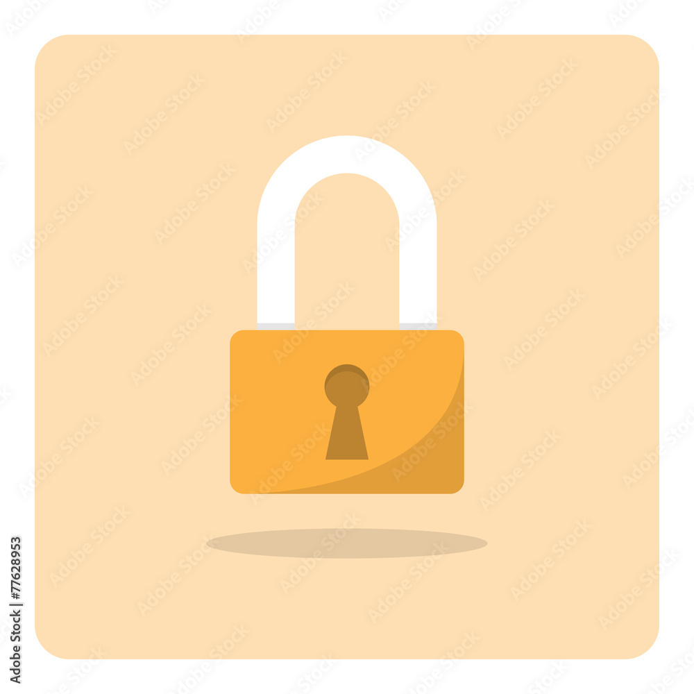Vector of flat icon, lock on isolated background Vector of flat icon, lock on isolated background