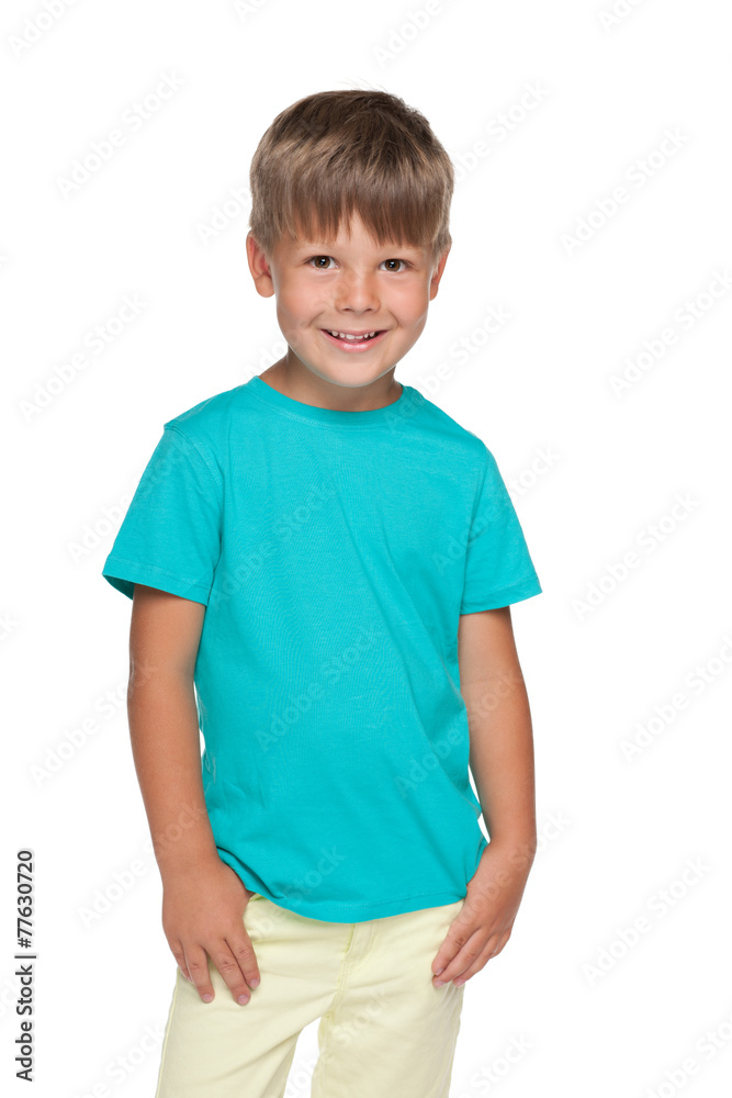 Cute little boy in a blue shirt Cute little boy in a blue shirt