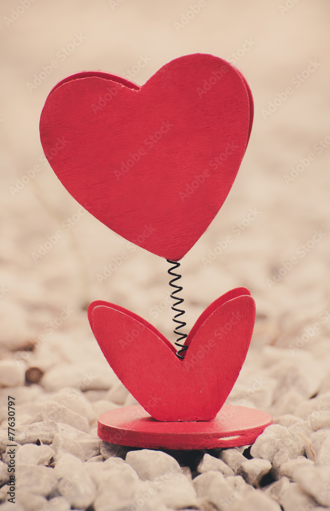Fototapeta premium Heart of love in Valentine's day on stone.