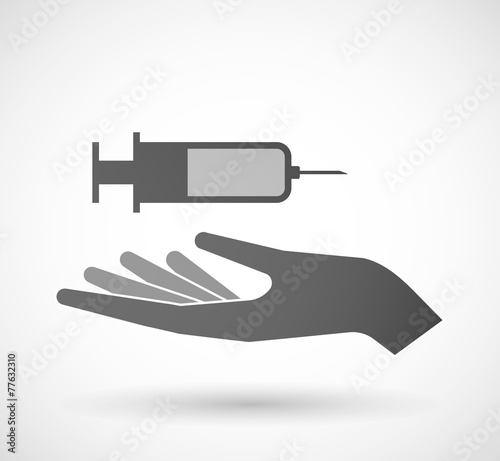 Hand giving a syringe