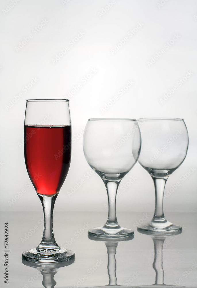 Wine glass of red wine. Wine glass of red wine.