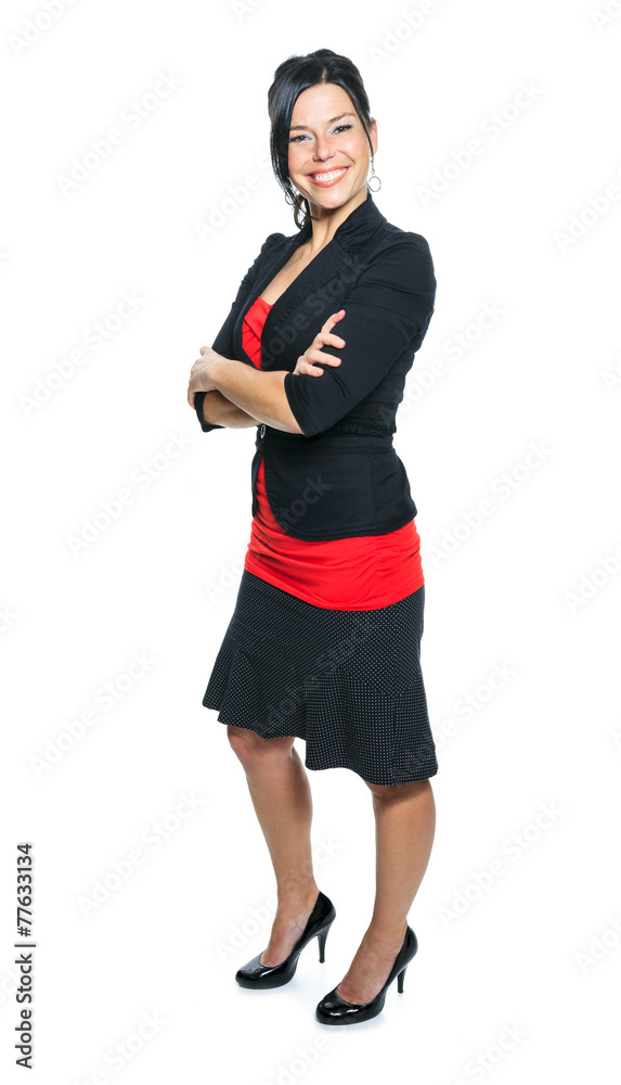 Fototapeta premium one beautiful smiling caucasian business woman portrait in