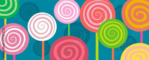 Photo spiral lollipops in oblong