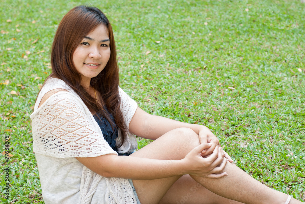 beautiful woman in garden