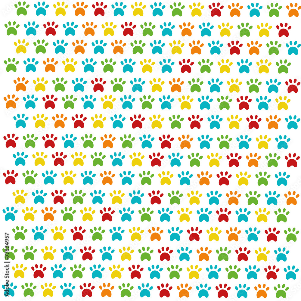 The pattern of colored cat footprints The pattern of colored cat footprints