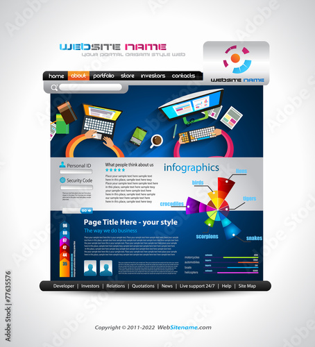 Flat Style Website Template - Elegant Design for Business