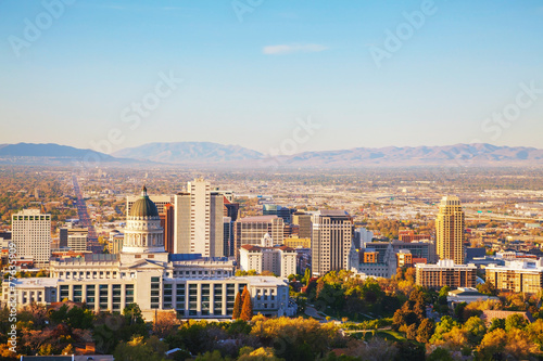 Obraz na płótnie Salt Lake City panoramic overview w salonie