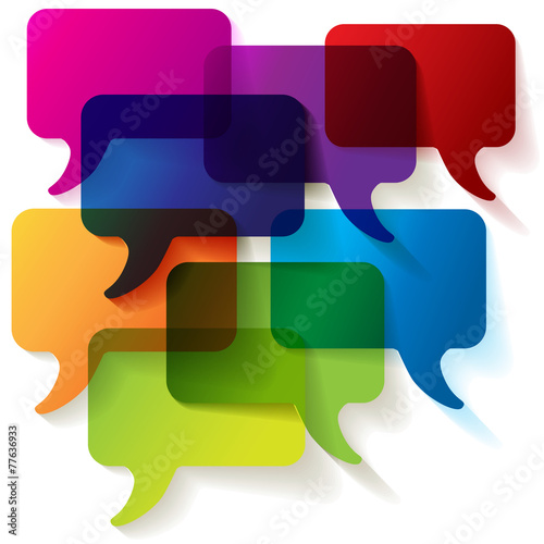 Speech bubbles colorful transparent