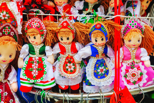 Obraz na płótnie Traditional magyar dolls w salonie