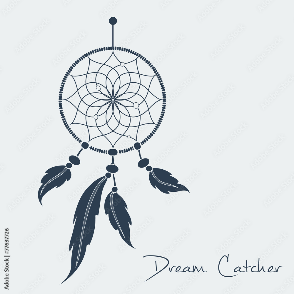 Tableau sur toile vector dream catcher black