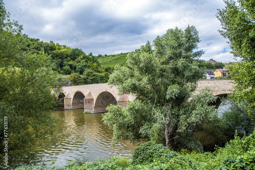 old roman bridge spanning the river Nahe