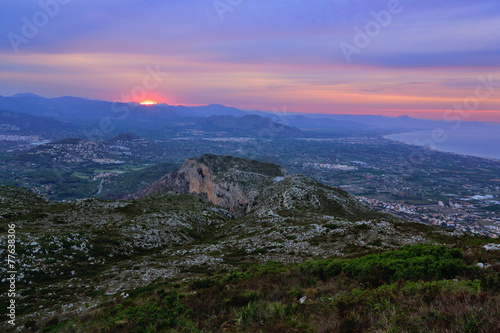 Mount Montgo at sunset