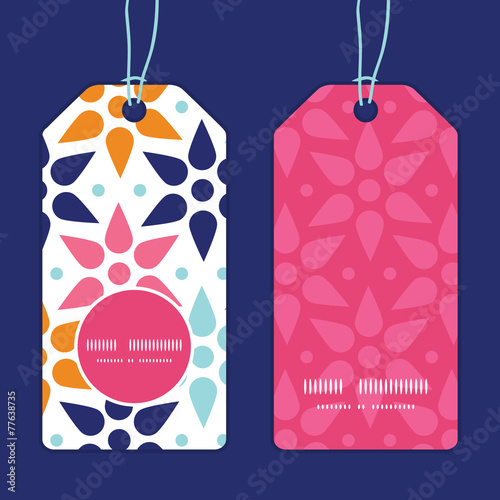Vector abstract colorful stars vertical round frame pattern tags
