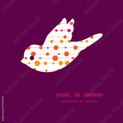 Vector abstract colorful stripes and shapes bird silhouette