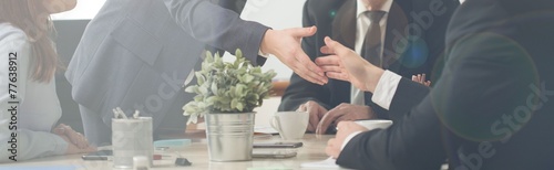 Handshake on a business meeting photo