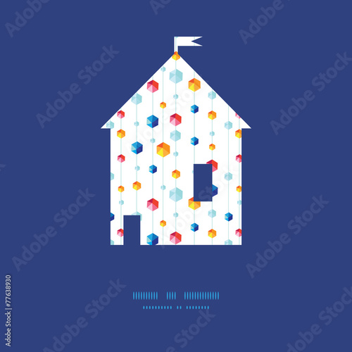 Vector abstract hanging jewels striped house silhouette pattern