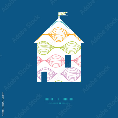 Vector colorful horizontal ogee house silhouette pattern frame