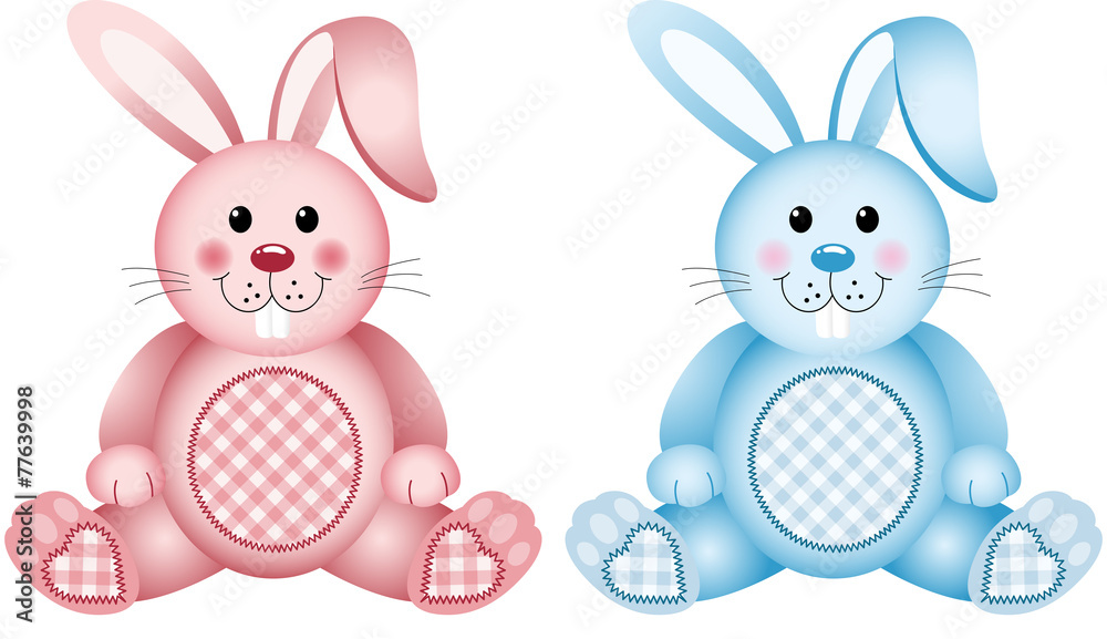 Baby bunny pink And blue Baby bunny pink And blue