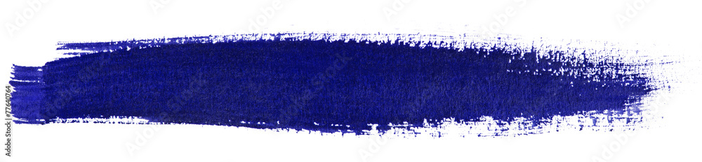 Fototapeta premium Blue stroke of watercolor paint brush