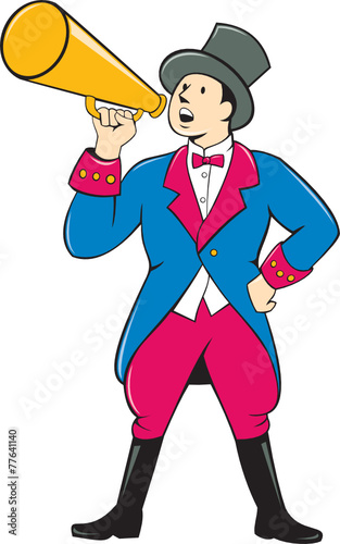 Circus Ringmaster Bullhorn Standing Cartoon