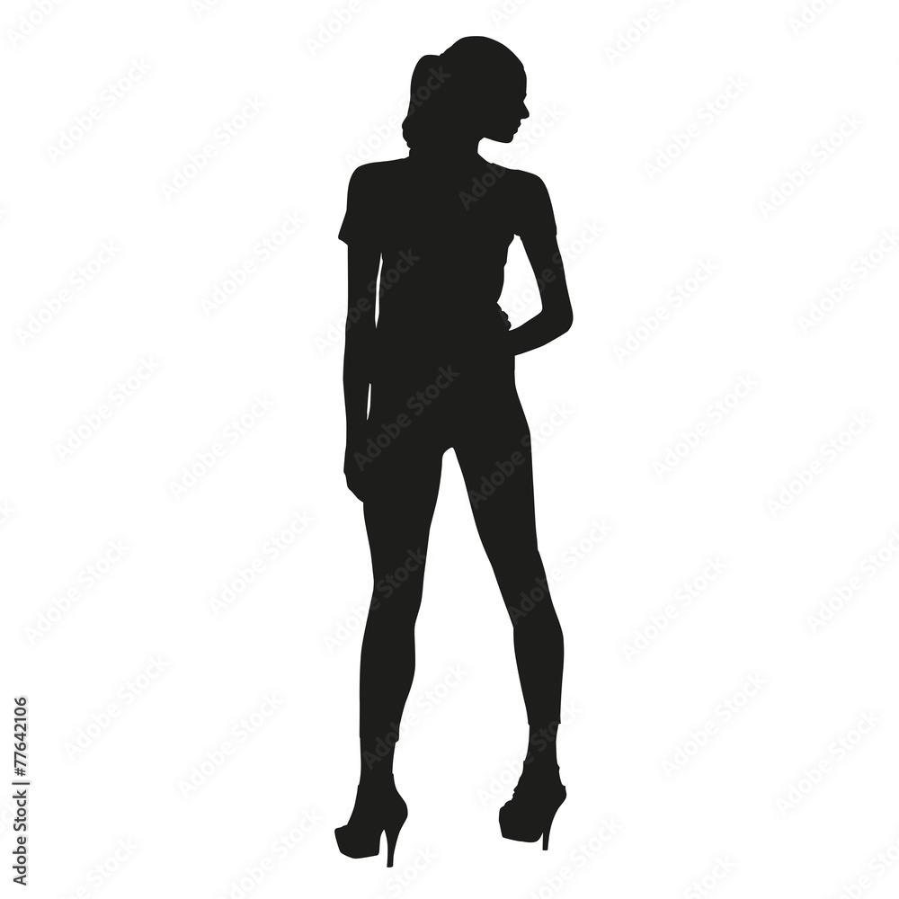 Vector silhouette of sexy woman