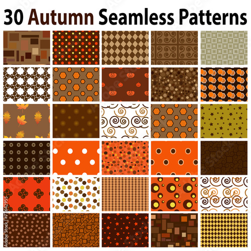 30 Autumn Seamless Patterns