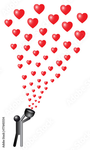 Omino che rilascia cuori