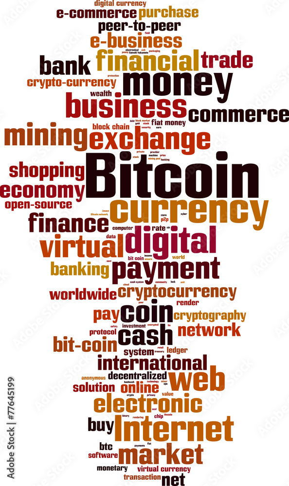 Obraz premium Bitcoin word cloud concept. Vector illustration