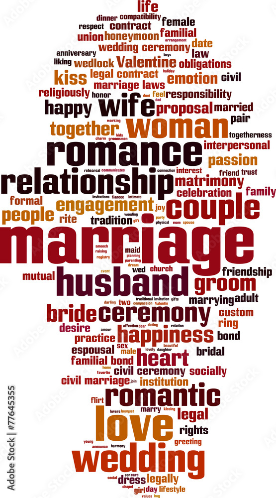 Marriage word cloud concept. Vector illustration Marriage word cloud concept. Vector illustration