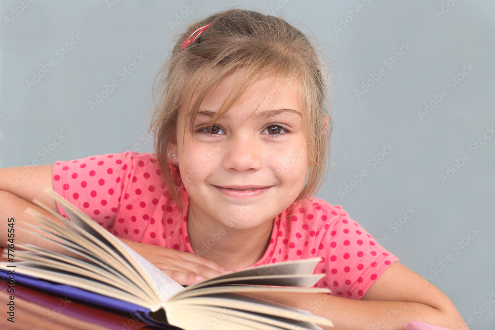 little girl with a book little girl with a book