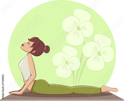 Beautiful young woman doing yoga